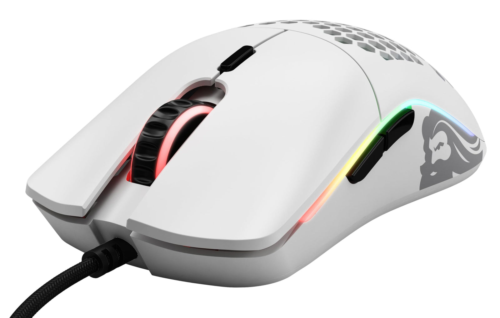 Glorious Model O Wired Gaming Mouse - RGB 67g Lightweight Ergonomic - Backlit Honeycomb Shell Design Mice ( White)