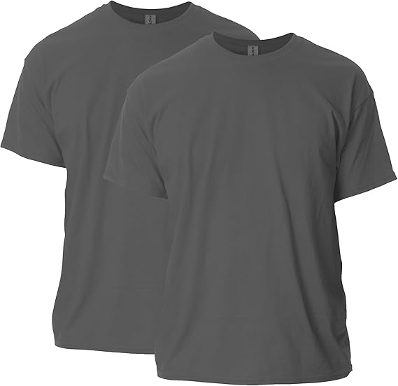 Gildan Men Cotton T-Shirt Grey Pack of 2