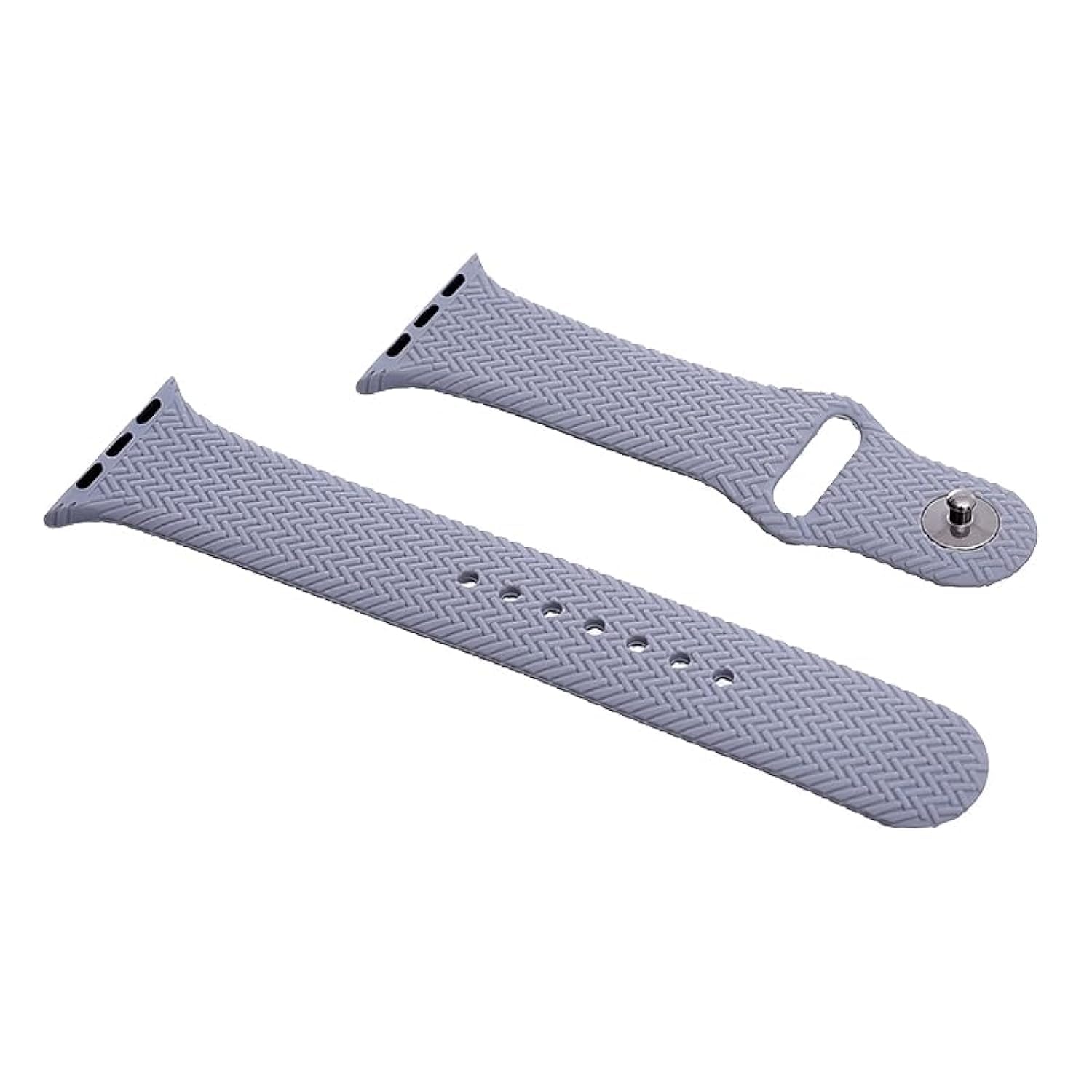 Generic Silicone Adjustable And Expandable Watch Strap With Zigzag Design For Unisex Compatible With Smart Watches 38/40/41MM - Gray