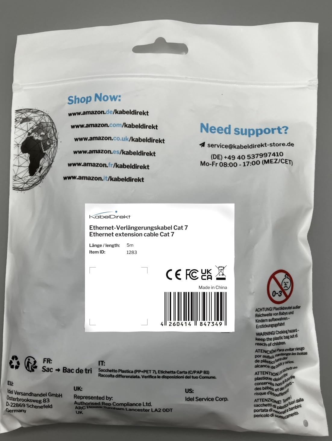 KabelDirekt 5 Meter Ethernet Extension Cable - RJ45 Male to Female Connector, Full Speed Network Extension - Cat 7, 10Gbps, SF-FTP Protection, Black