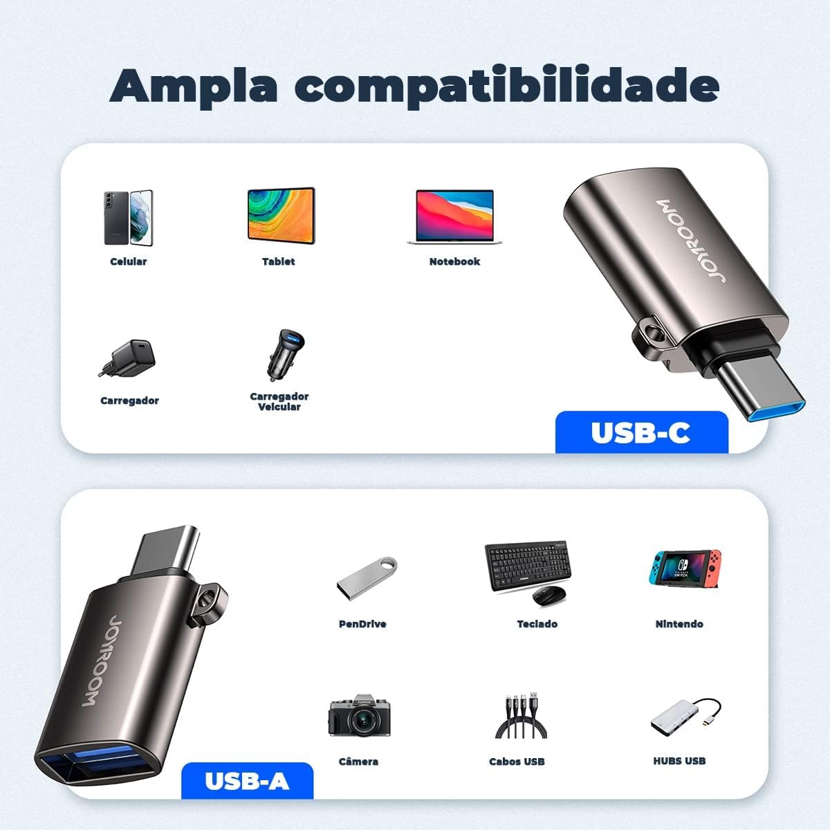 Joyroom USB 3.2 Gen 1 OTG Adapter, USB-A Male to USB-C Female Converter (S-H151), Black – Safqqa Egypt