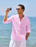 COOFANDY Men's Cotton Linen Henley Shirt Long Sleeve Hippie Casual - Safqqa Egypt