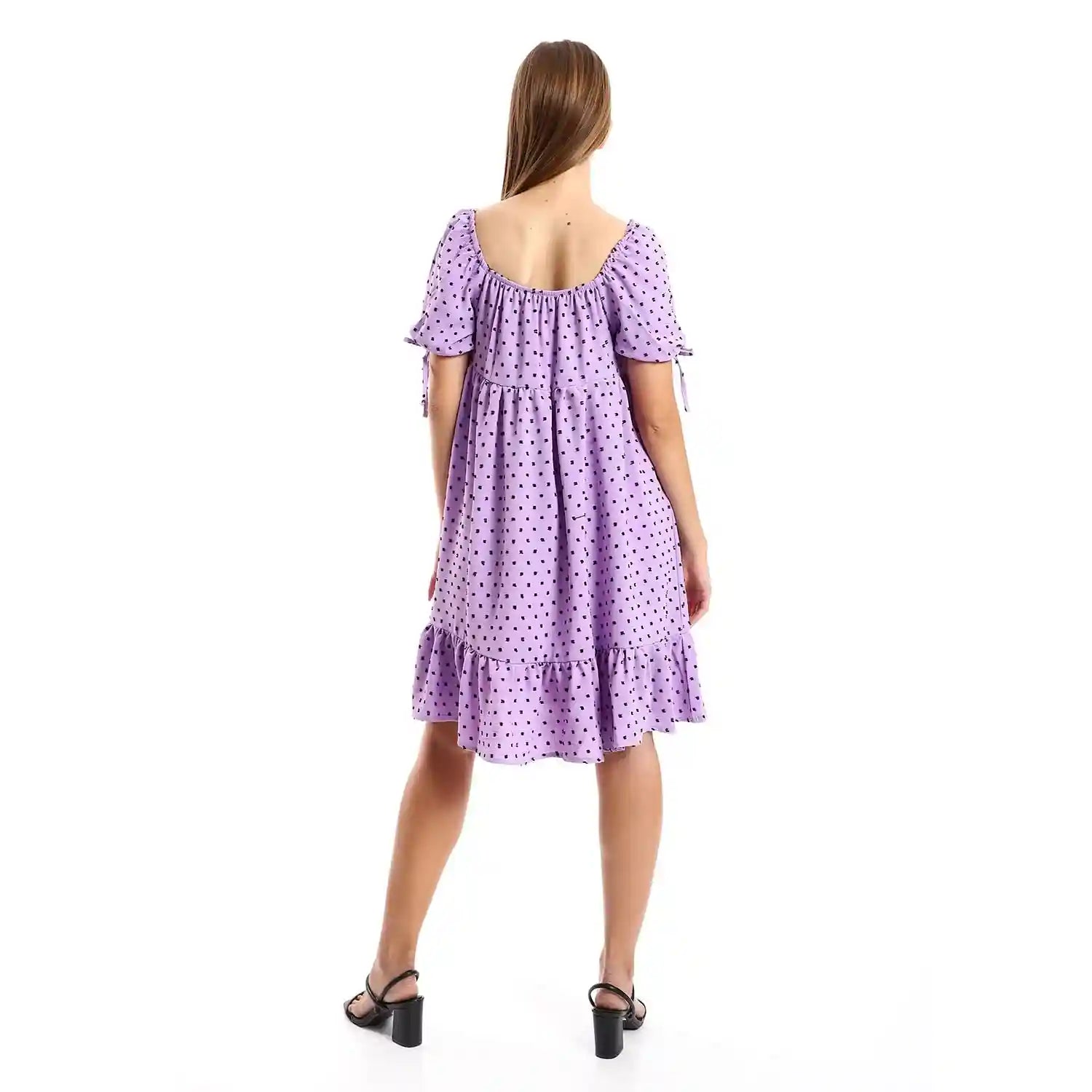 JAMILA Women Self Stitched Square Collar Tiered Tunic - Safqqa Egypt