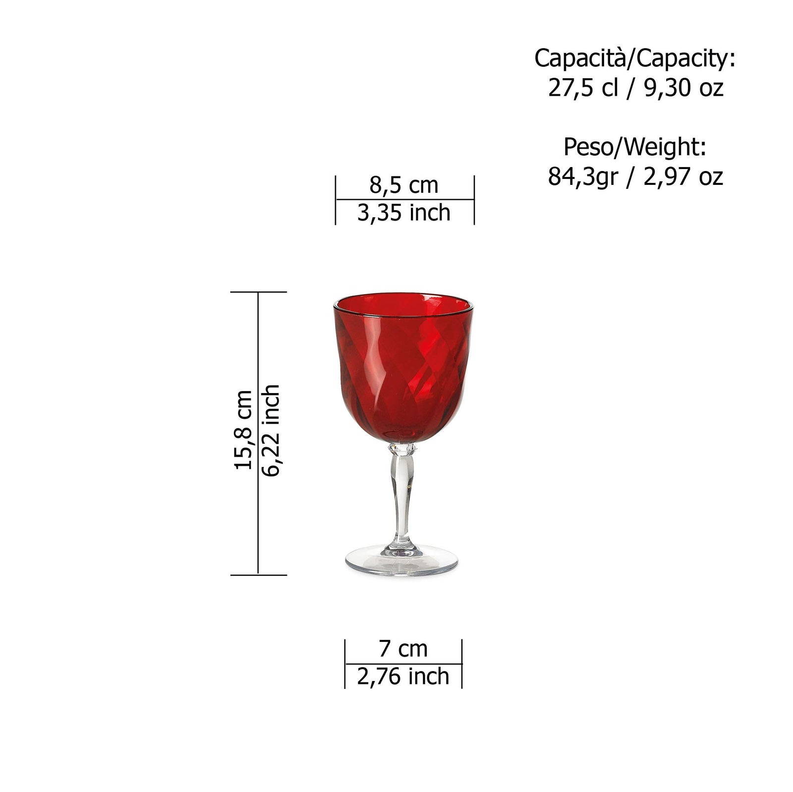 Omada Design Set of 4 Acrylic Glasses for Water and Wine