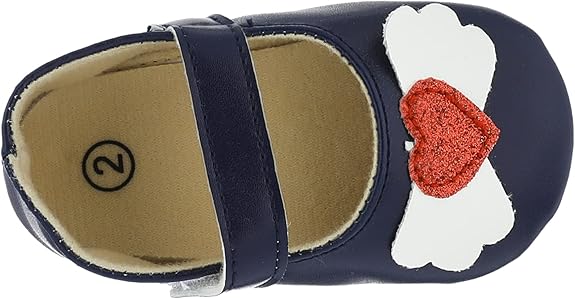 Mix & Max Girls’ Front Stitched Heart Velcro Strap Shoes