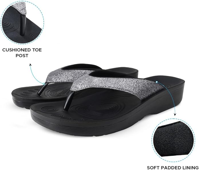AEROTHOTIC Women Slippers Black Comfortable Everyday Slip-On – Safqqa Egypt
