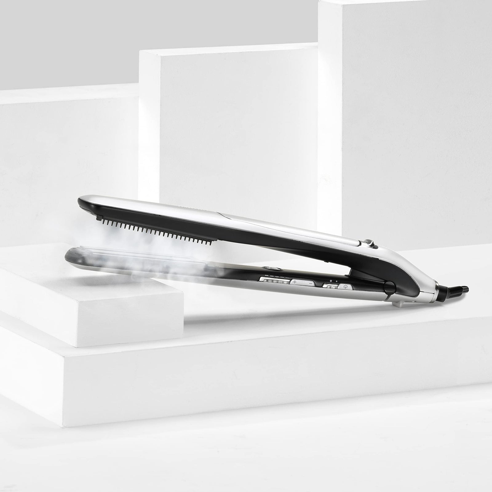 BaByliss Steam Lustre Professional Hair Straightener, Advanced Ceramic 36mm Broad Heating Plate, 5 Heat Settings from 170-210°C, 360° Surround Steam Technology for Smooth Hair