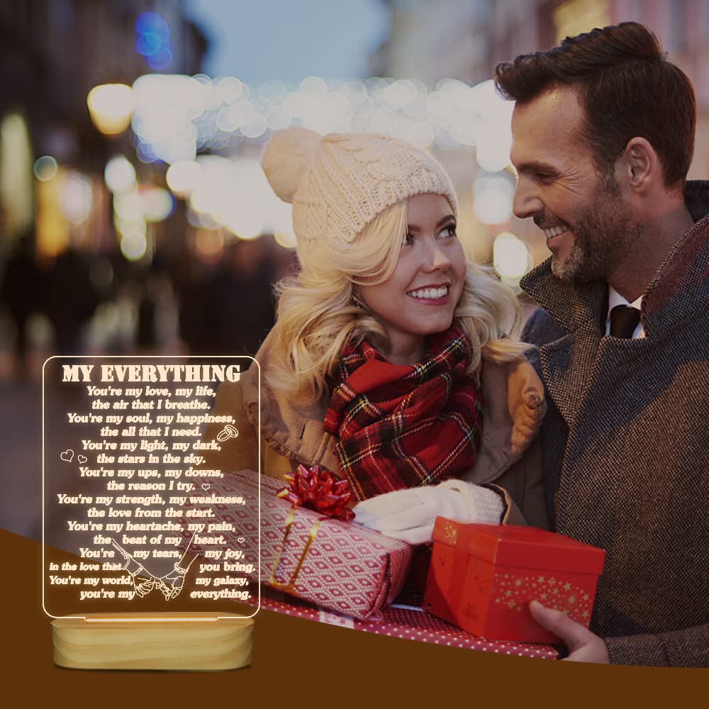 Lightzz Sulfar 3D Illusion Lamp I Love You Night Light You are My Everything Gifts for Wife Husband Anniverysary Birthday Valentines Day