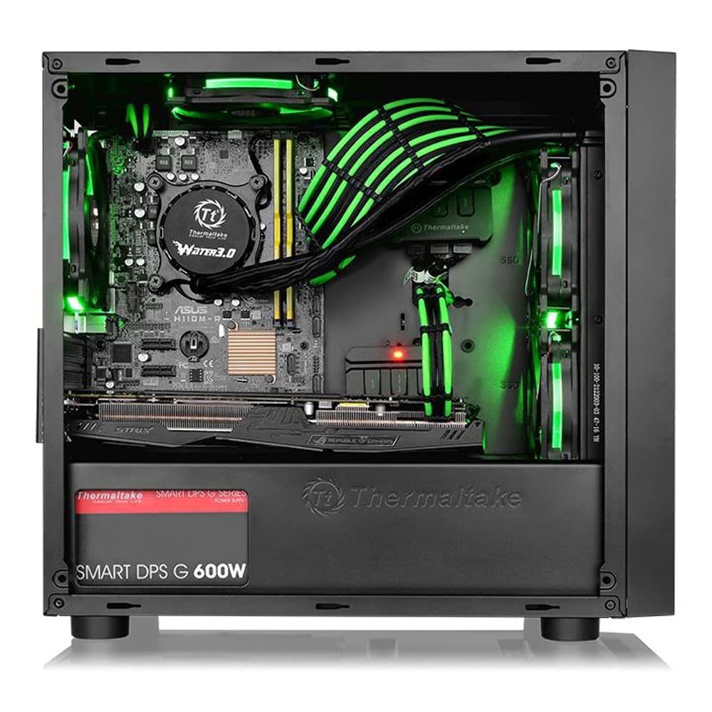 يعتبر صندوق Thermaltake Versa H17 خيارًا مدمجًا وأنيقًا لمكونات الكمبيوتر بتصميم micro-ATX. يتميز بتشطيب أسود أنيق وبنية فولاذية عالية الجودة توفر متانة ممتازة وتدفق هواء فعال – Safqqa Egypt