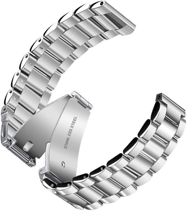 Generic Metal Replacement Smartwatch Wristband – 22mm Silver Strap Compatible with Samsung Gear S3