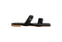 Pixi Faux Leather Square-Toe Gathered Strap Slide Slippers for Women