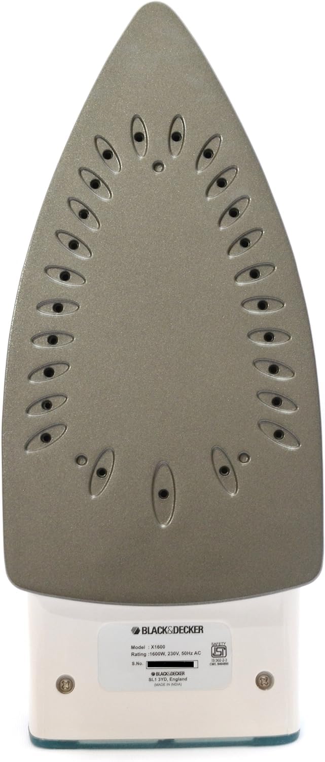 مكواة بخار بلاك + ديكر 1750 واط مع بخار عمودي (X1600-B5) – أخضر وأبيض يمكن استخدامها بشكل أفقي أو عمودي، مما يجعلها مثالية لكي الملابس المعلقة والستائر بسهولة