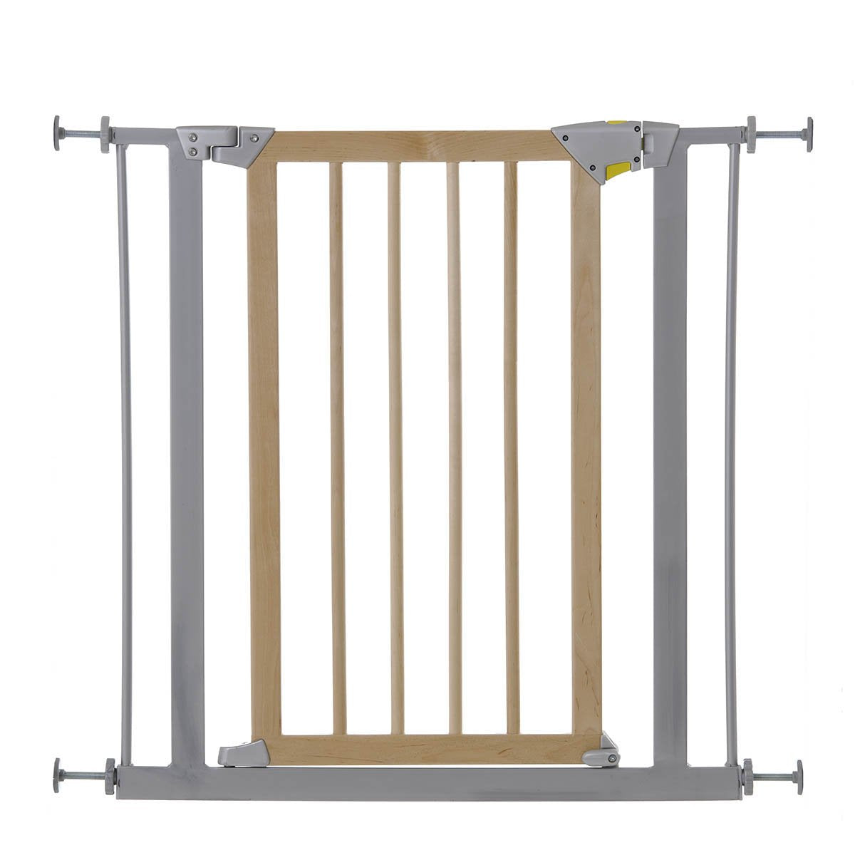 Hauck Deluxe Wood and Metal Pressure Fix Safety Gate - Metallic