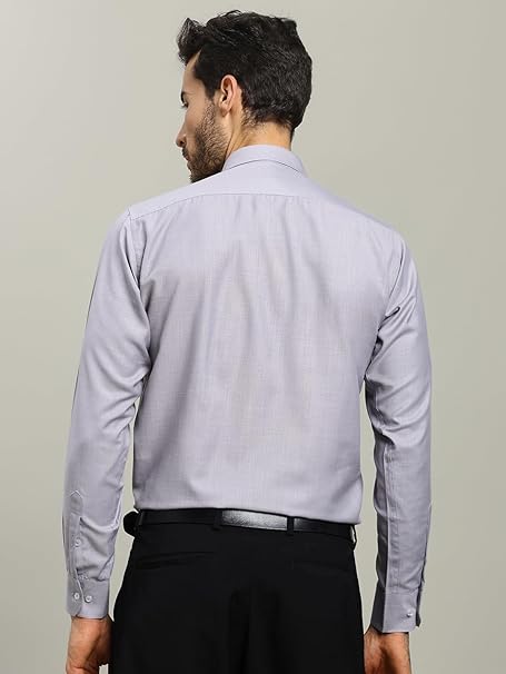 Styleville.in Men Formal Shirt Dark Grey Classic Office Wear – Safqqa Egypt