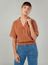 Plain Top with Notched Lapel and Short Sleeves