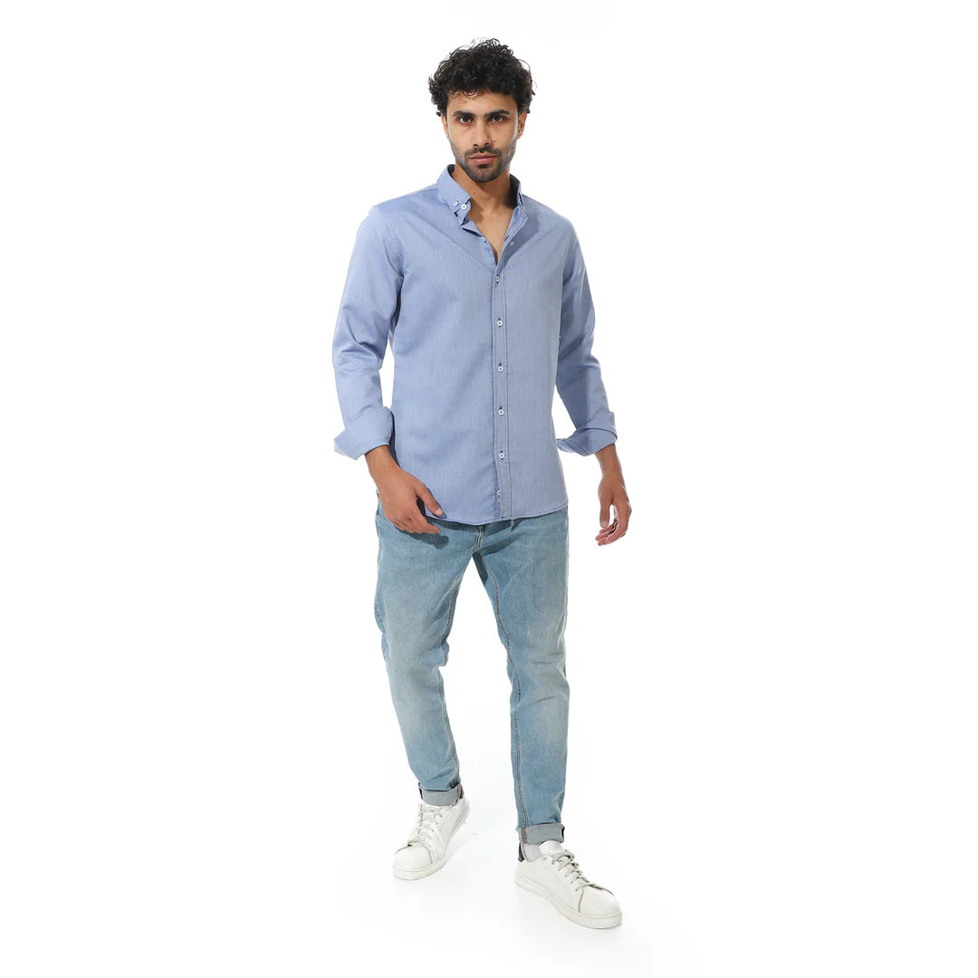 Men’s Long-Sleeve Plain Oxford Shirt