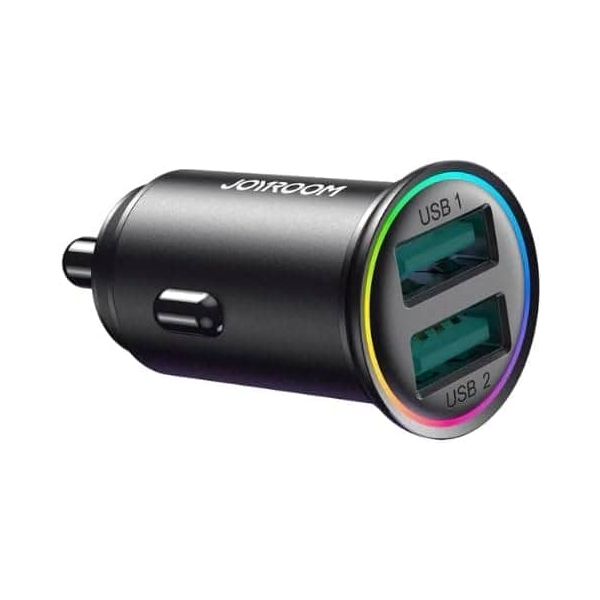 JOYROOM KX3493 smart car charger , 2 in 1 fast dual USB super fast charging ,3.4 A ,White