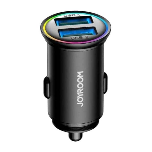 JOYROOM KX3493 smart car charger , 2 in 1 fast dual USB super fast charging ,3.4 A ,White