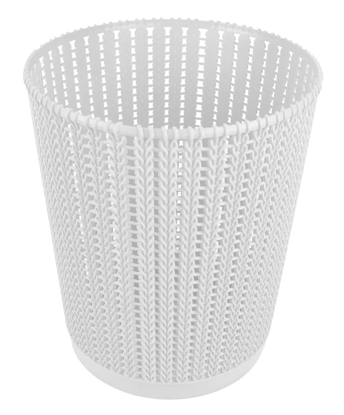 Al Helal and Star Palm Line Round Plastic Waste Basket for Home and Office Use