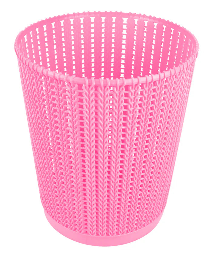 Al Helal and Star Palm Line Round Plastic Waste Basket for Home and Office Use