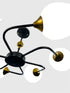 Modern 6-Arm Glass Ceiling Chandelier – Black & Gold - Safqqa Egypt