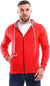 Andora Men's Front Zipper Ribbed Red Sweatshirt