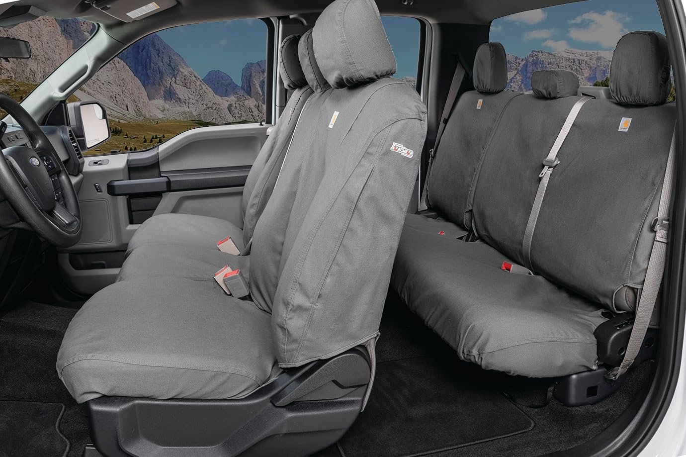 Covercraft Carhartt SeatSaver Custom Seat Covers | SSC2509CAGY | 1st Row Bucket Seats | Compatible with Select Toyota Models,