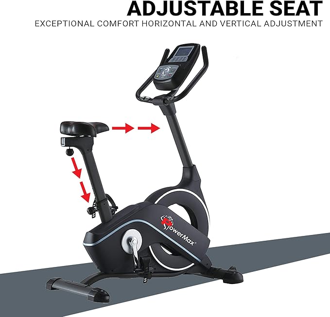 PowerMax Fitness BU-900 Magnetic Upright Bike for Adults, Home Use