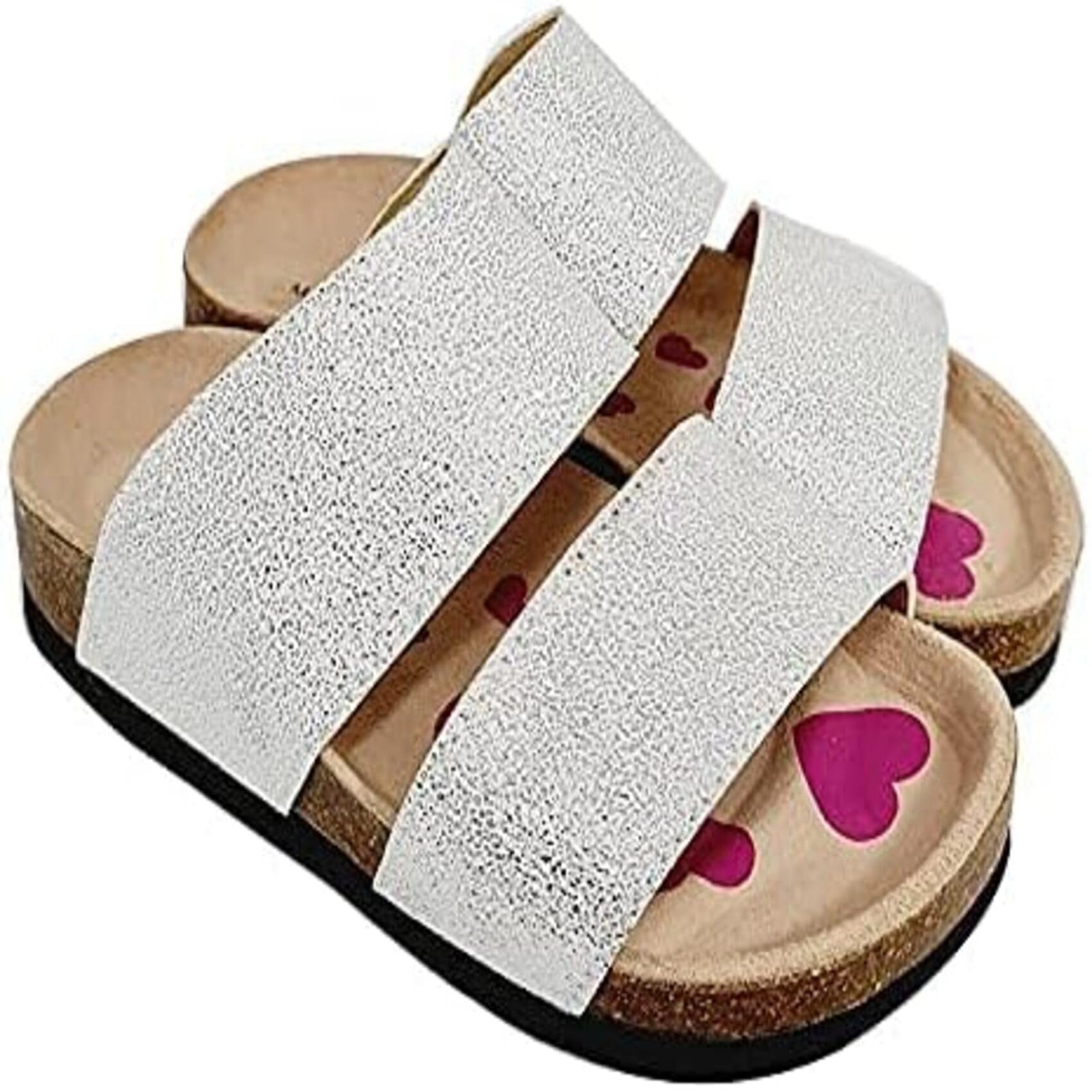 Bellino Wide Sole Double Strap Slides for Girls - Safqqa Egypt