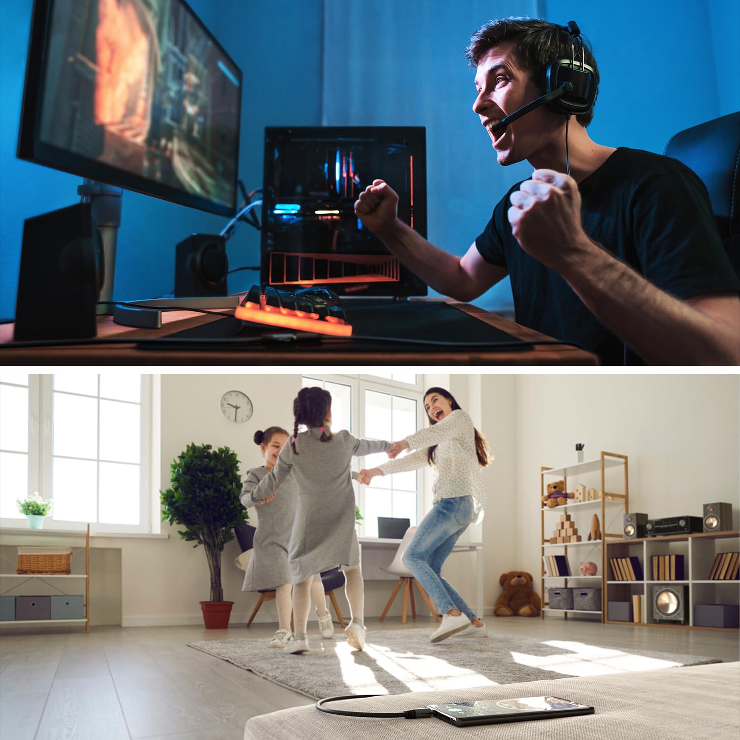 KabelDirekt 465 1.5m Headset Extension Cable (AUX 3.5mm male > female connector 4-pole) PRO Series black