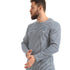 Men stripped crew neck long sleeves top