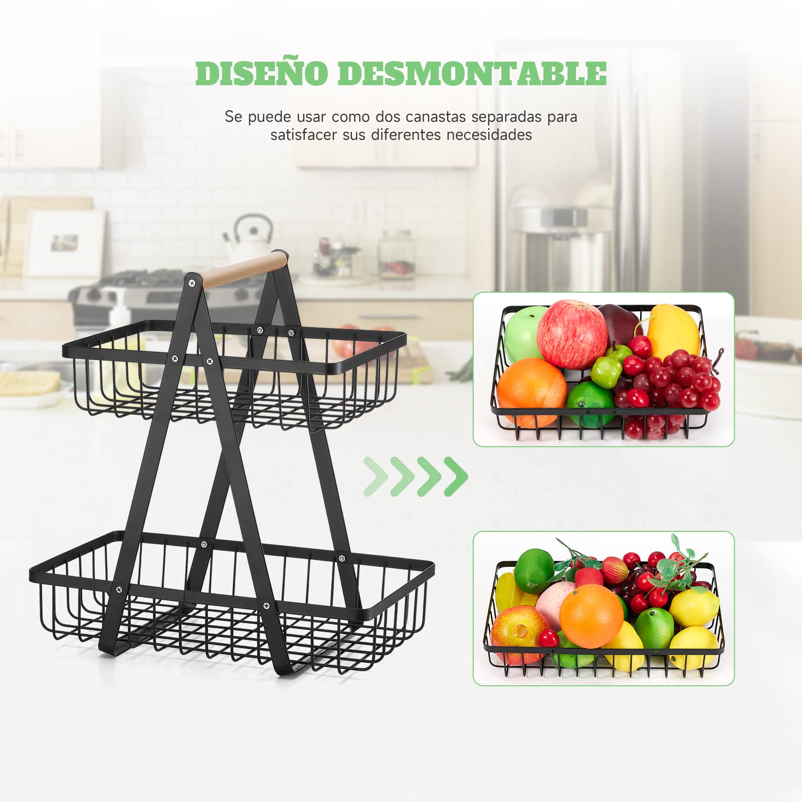 TXG 2-Tier Metal Fruit Basket – Modern Kitchen – Safqqa Egypt