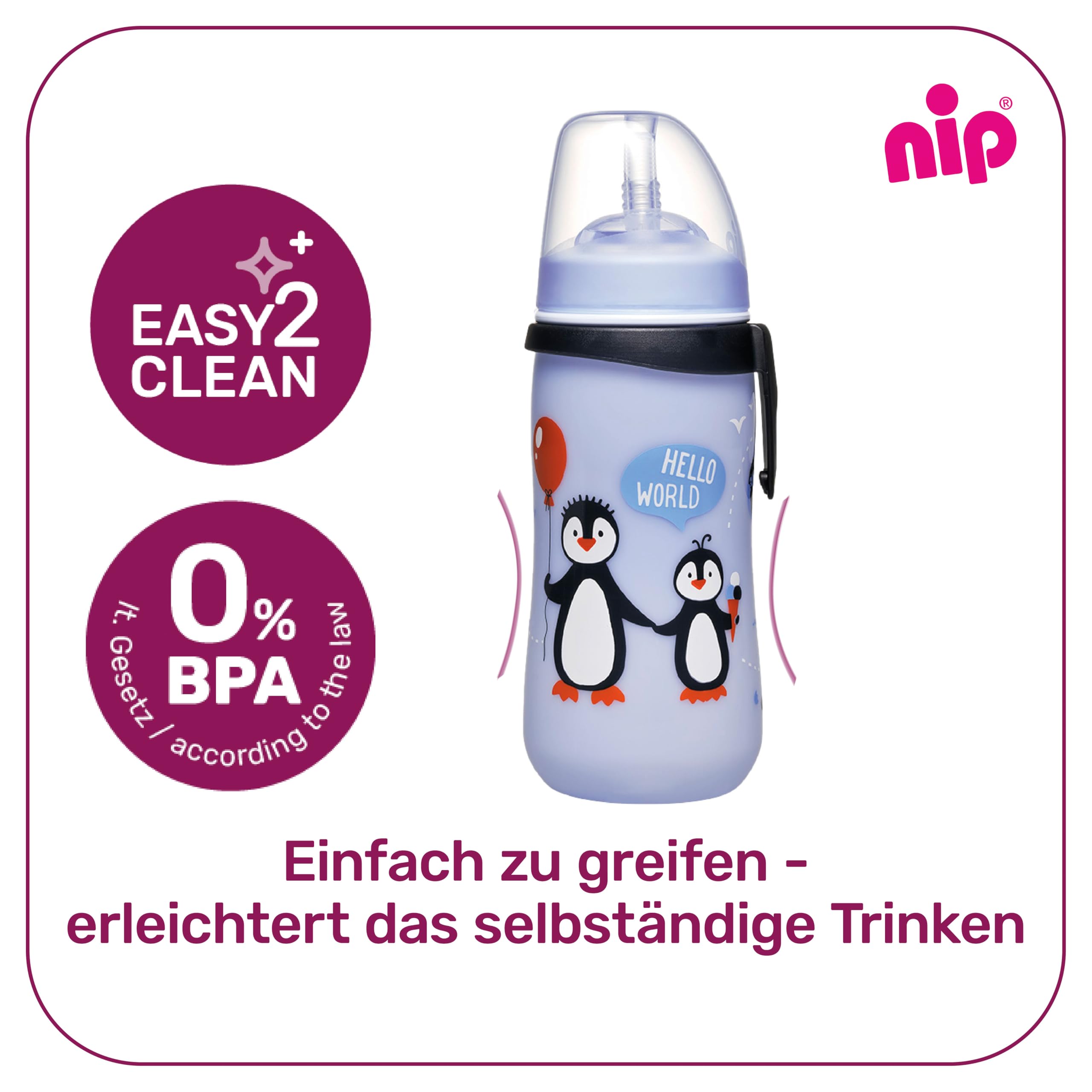 NIP Straw Cup for Kids – Spill Proof, 330 mL – Safqqa Egypt