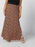 Printed Maxi A-line Skirt with Elasticised Waistband and Side Slit