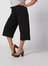 Wide Fit Plain Flexi Waist Culottes with Tie Ups