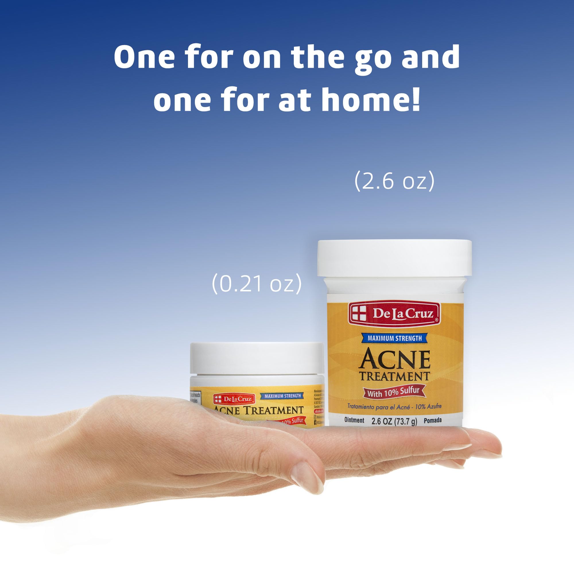 علاج حب الشباب دي لا كروز بتركيبة تحتوي على 10% من الكبريت (حجم صغير 6 جم) هو منتج فعّال لمكافحة الحبوب والرؤوس السوداء والبيضاء. يحتوي على الكبريت بنسبة 10%، وهو مكون معروف بقدرته على تنظيف المسام وتقليل الإفرازات الدهنية 