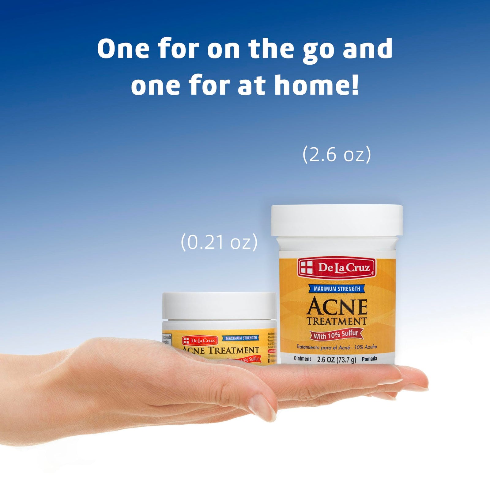 علاج حب الشباب دي لا كروز بتركيبة تحتوي على 10% من الكبريت (حجم صغير 6 جم) هو منتج فعّال لمكافحة الحبوب والرؤوس السوداء والبيضاء. يحتوي على الكبريت بنسبة 10%، وهو مكون معروف بقدرته على تنظيف المسام وتقليل الإفرازات الدهنية 