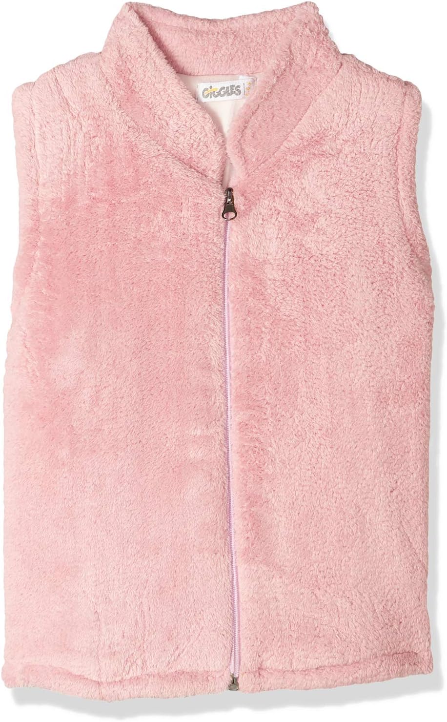 Giggles Plain Front Zip Faux Fur Vest for Girls