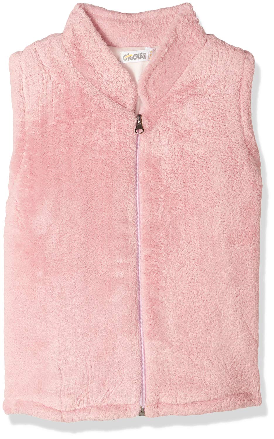 Giggles Plain Front Zip Faux Fur Vest for Girls