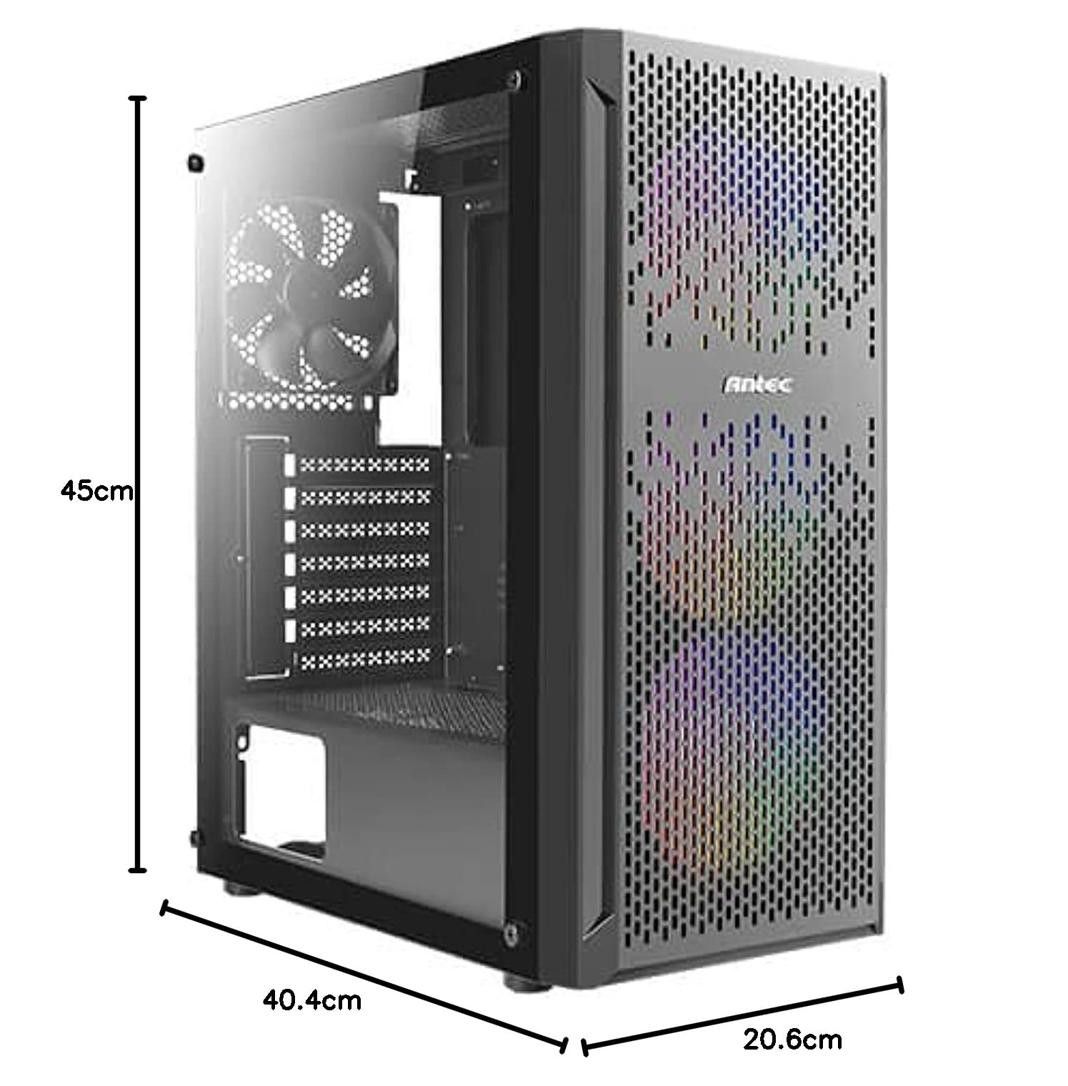 Antec NX290 ATX Mid-Tower Case – Tempered Glass & Pre-Installed Fans – Safqqa Egypt