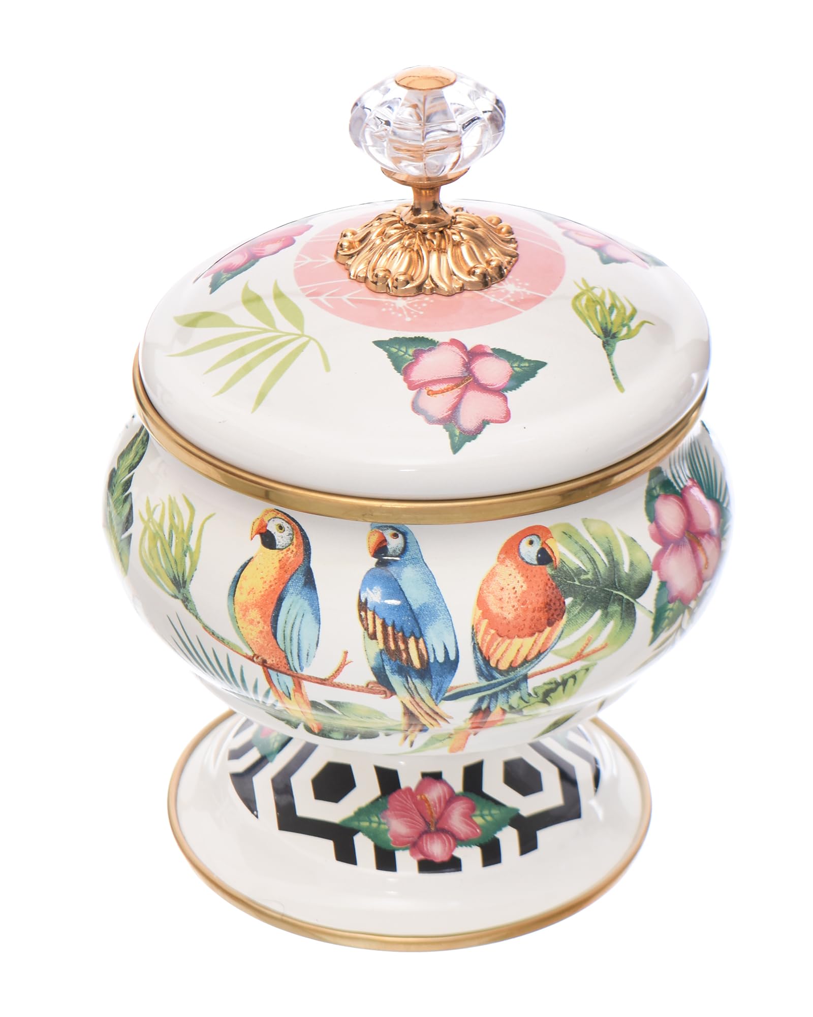 Avsar Decor Enamel Sugar Bowl with Lid - Safqqa