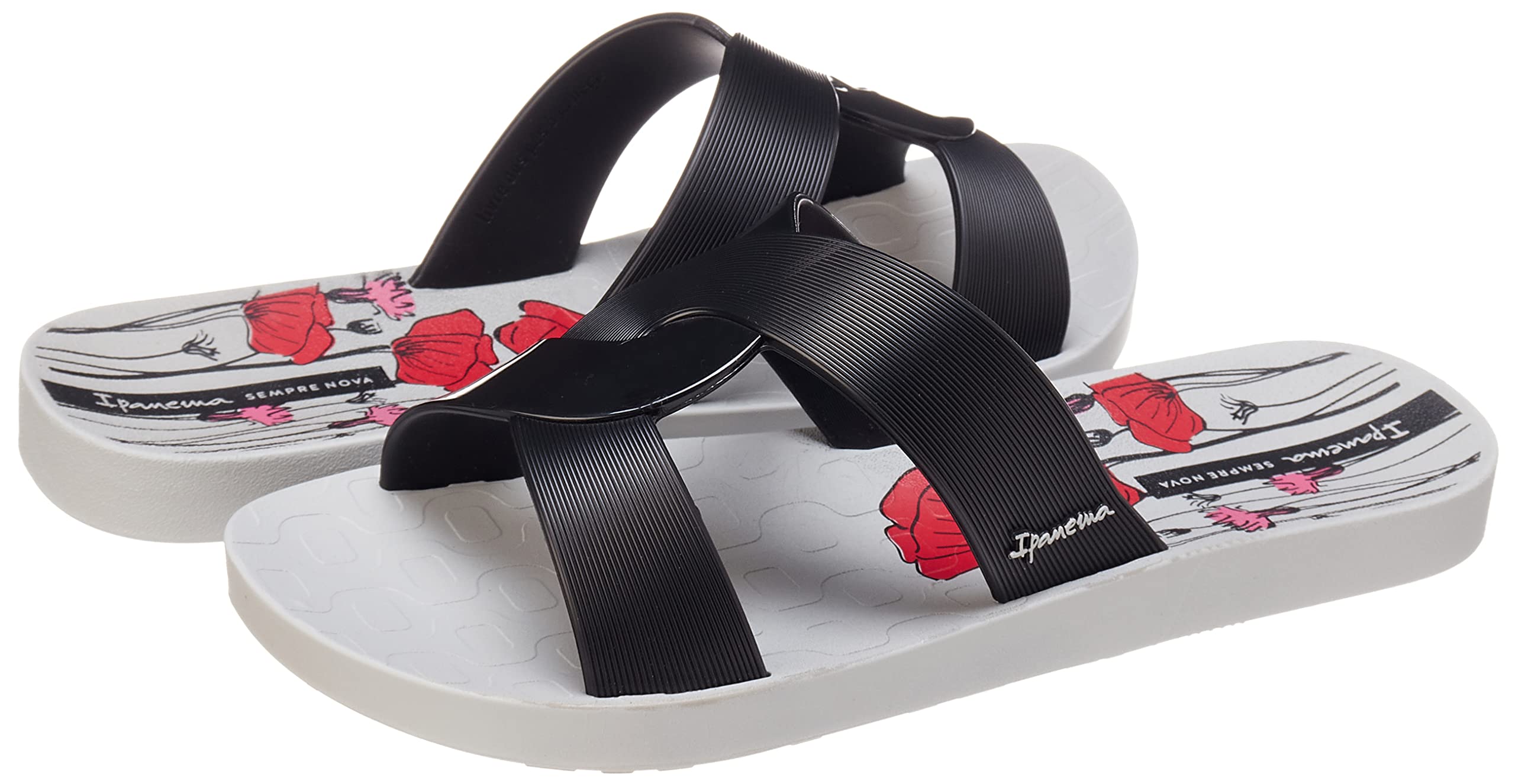 Ipanema Women Slippers Grey Black Casual Comfortable Flip Flops – Safqqa Egypt