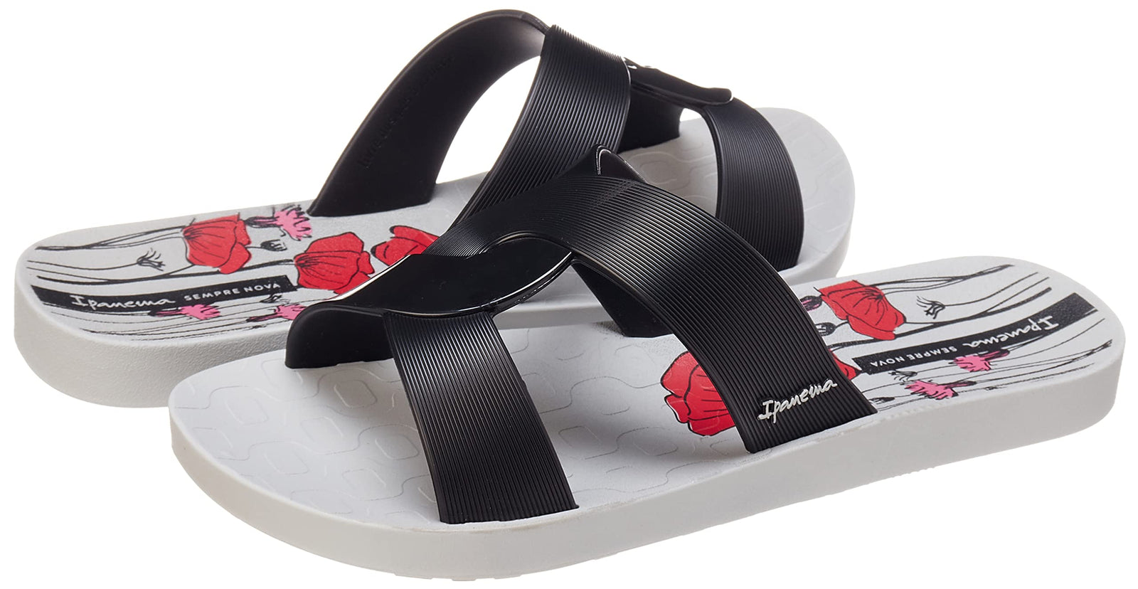 Ipanema Women Slippers Grey Black Casual Comfortable Flip Flops