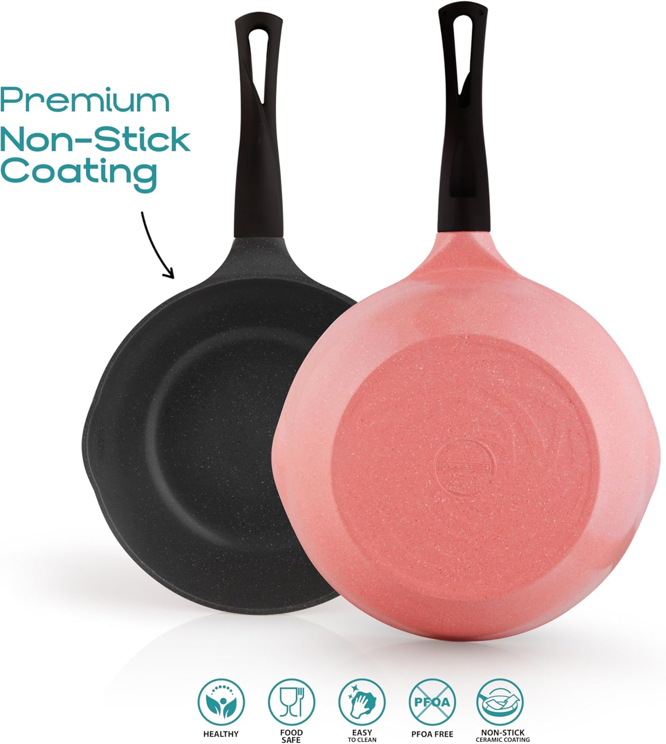 Master Granite Cookware Set 19pcs Wave Pink