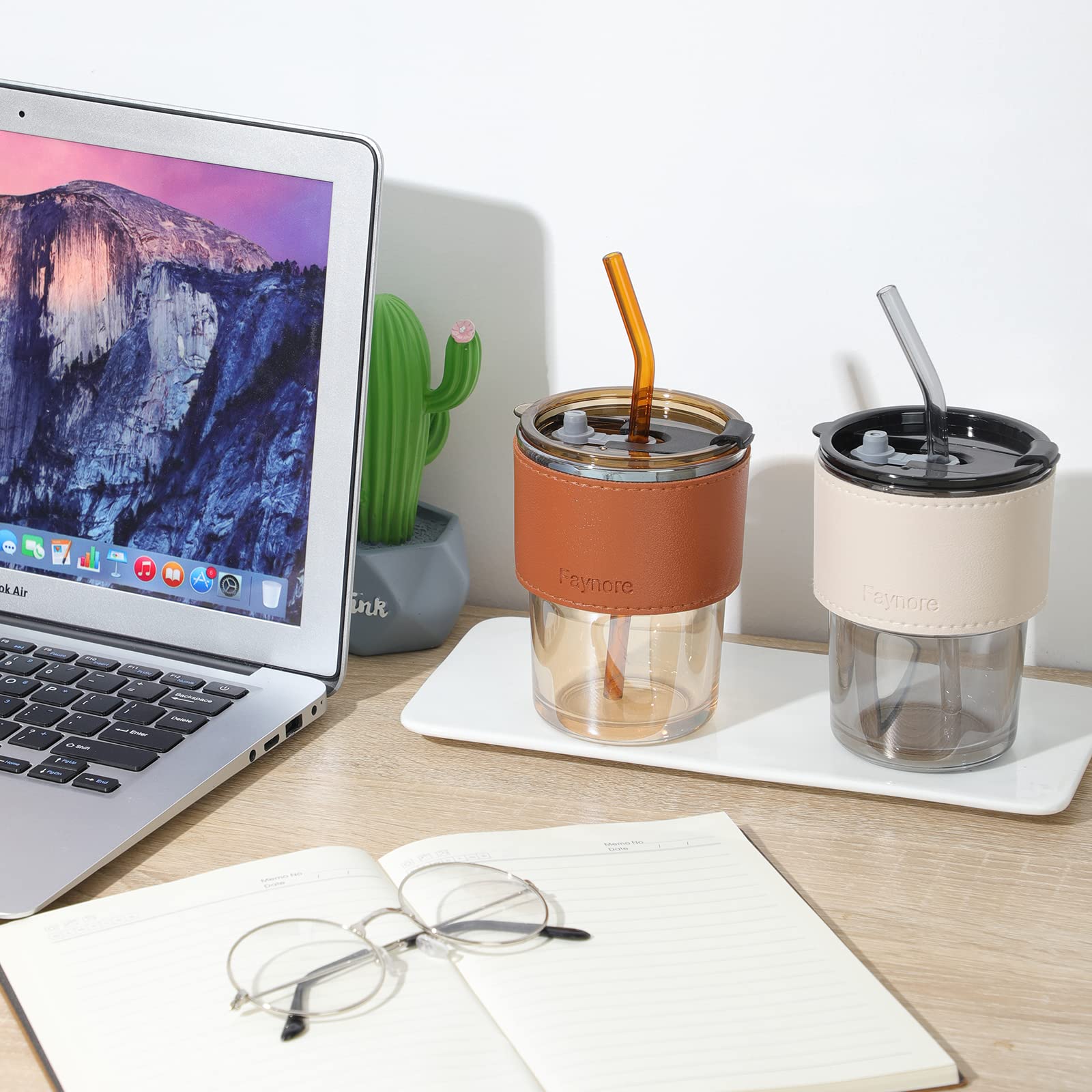 Generic Glass Cup With Straw And lid Made from high-quality, durable glass – Safqqa Egypt