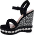 صندل Pixi Suede Shell Detail Cross Strap Wedge للنساء