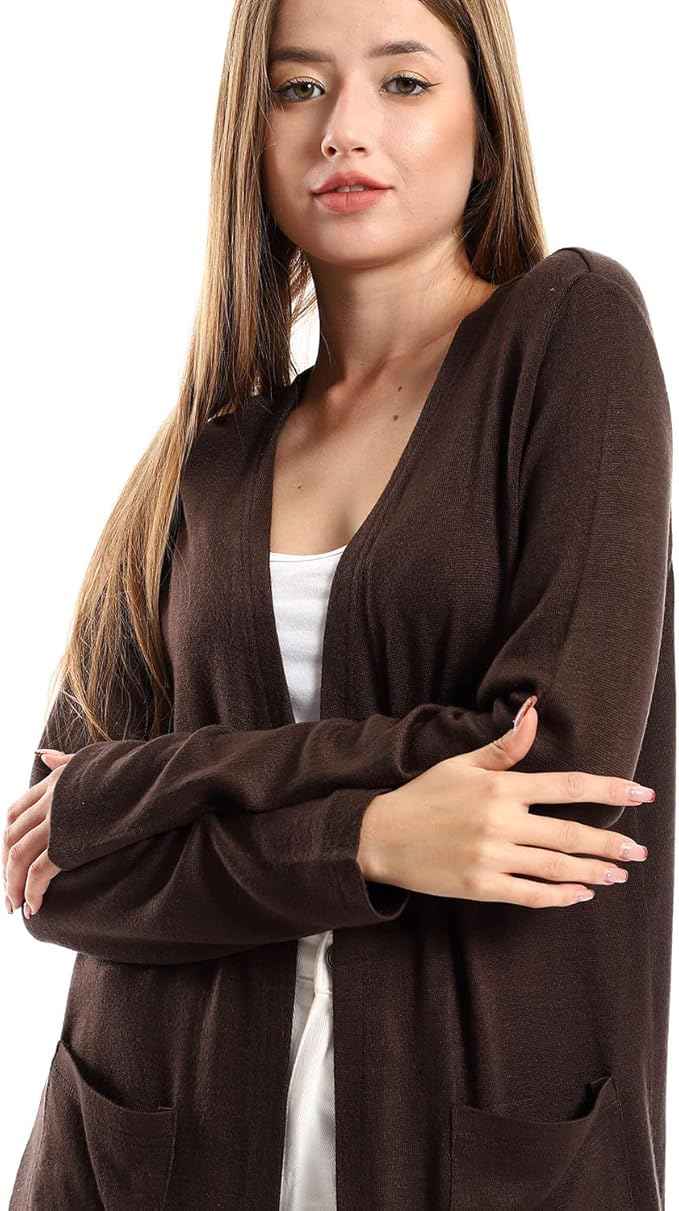 JAMILA Women Side Pockets Short Cardigan SWEATER