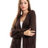 JAMILA Side Pockets Short Cardigan For Women,Long sleeves with ribbed cuffs for a snug, comfortable fit.