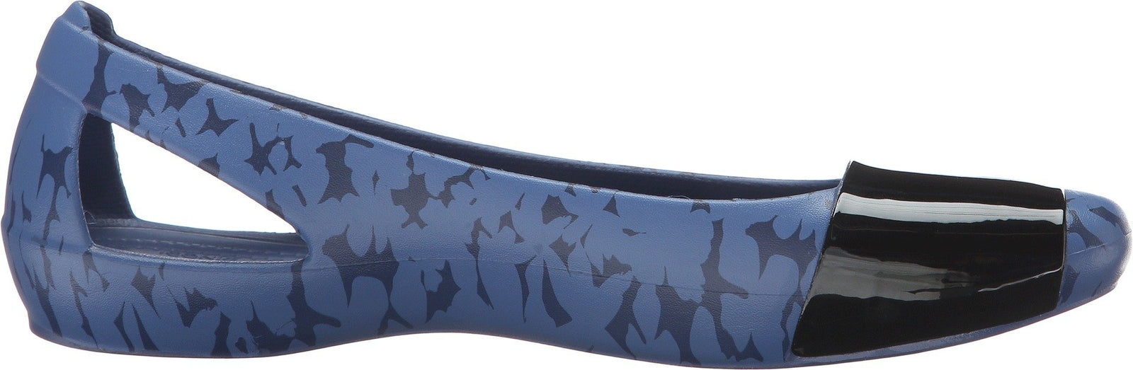 Crocs Sienna Patent Leather Strap Patterned Ballerina Shoes For Women - Navy,