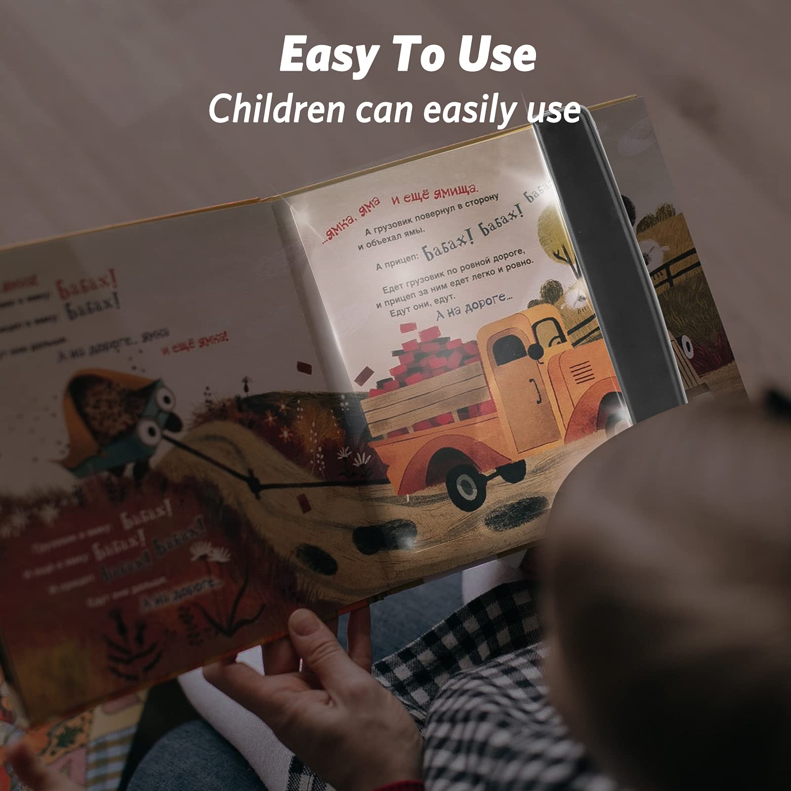 Agatige LED Reading Light – Flat Acrylic Bookmark Book Light, Portable LED Panel with Brightness Adjustment